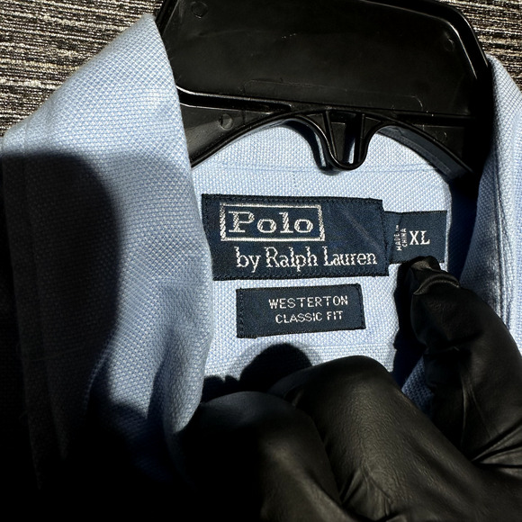 Polo By Ralph Lauren Button Up Shirt Men's XL Blue Westerton Classic Brown Pony - Picture 2 of 11